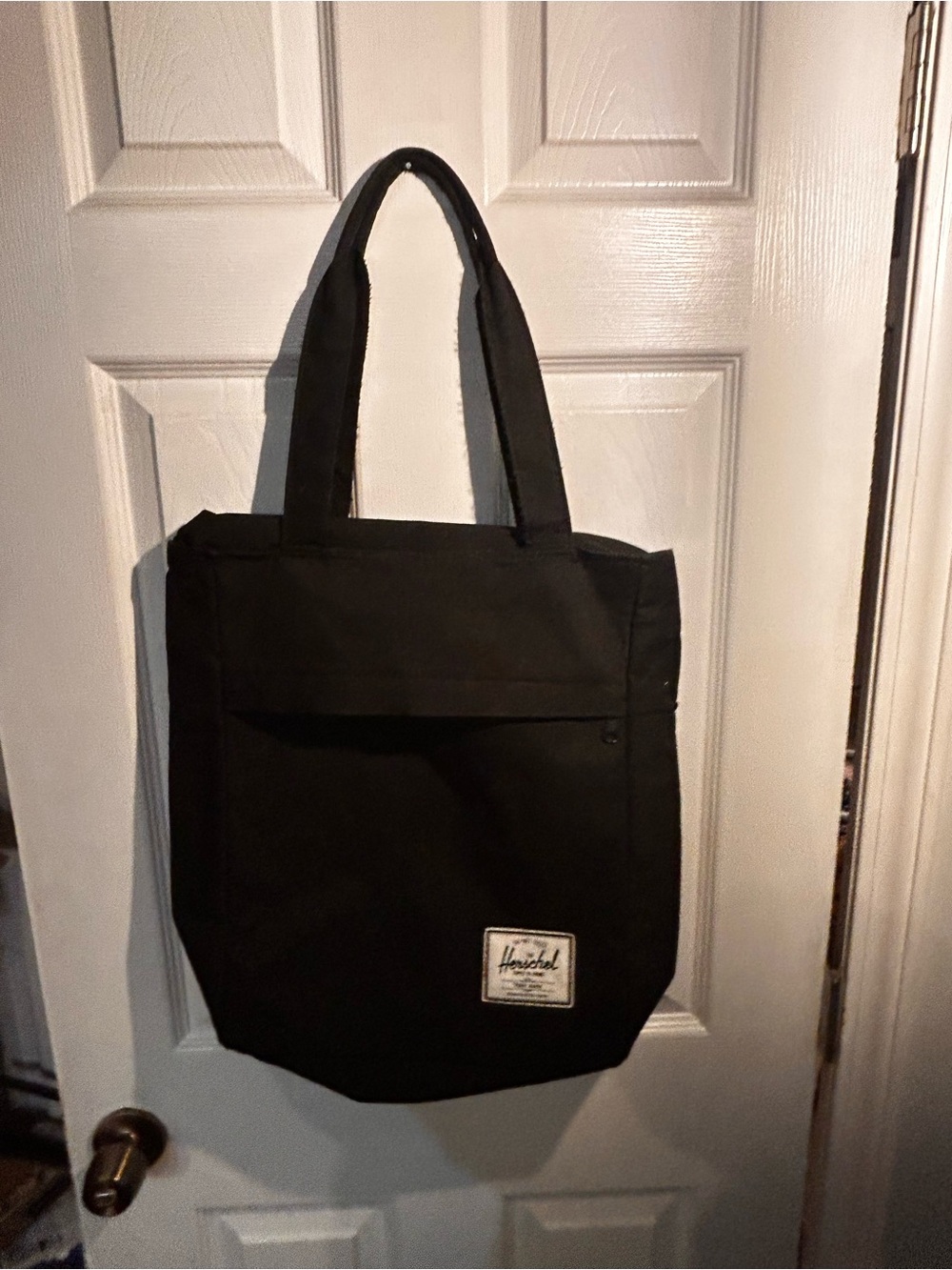 Herschel Supply Company Black Canvas Tote with Front Pocket